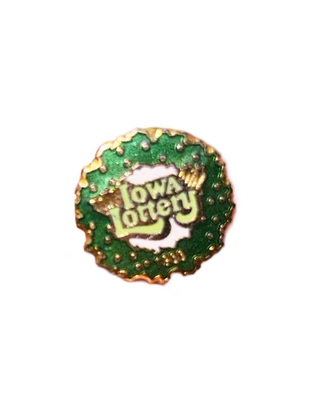 1988 Vintage Lotry Wreath Enamel Lapel Pin